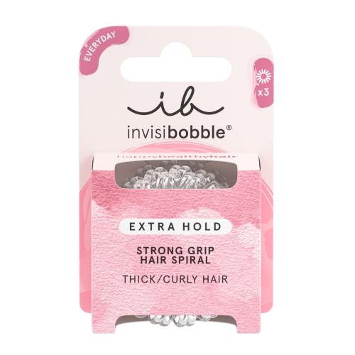 Invisibobble Everyday Hair Spiral Extra Hold Crystal Clear Λαστιχάκια Μαλλιών για Απόλυτο Κράτημα 3 Τεμάχια